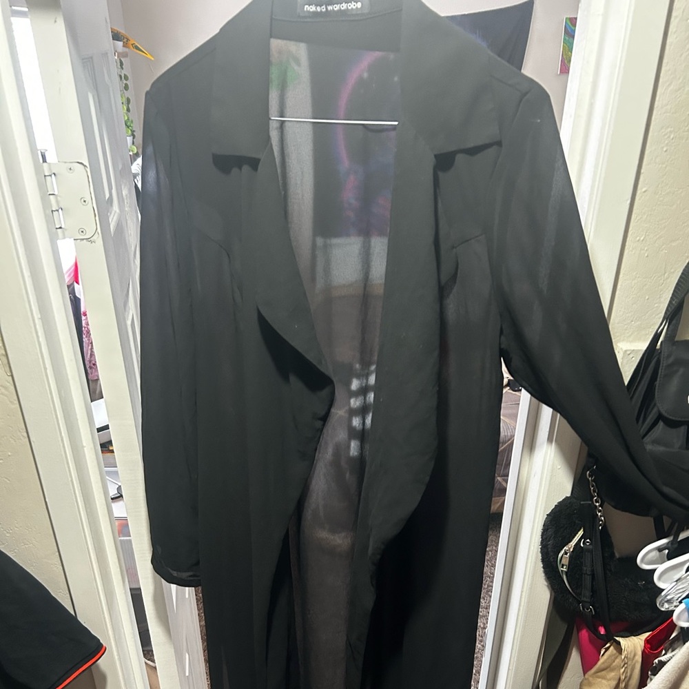 BLACK LONG THIN COAT